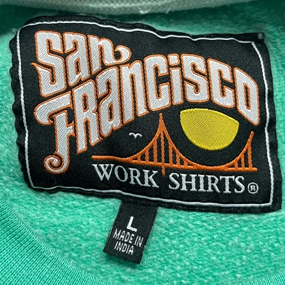 San Francisco Work Shirts "Respect" Crewneck Sweatshirt Green Size Large - Picture 4 of 5